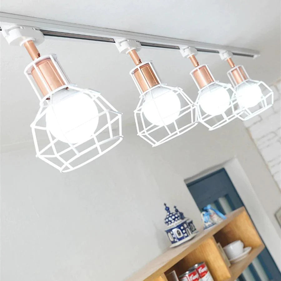 Plafonnier Design : Projecteur Vintage Rail LED Blanc et Blanc Chaud-LUMICONCEPT