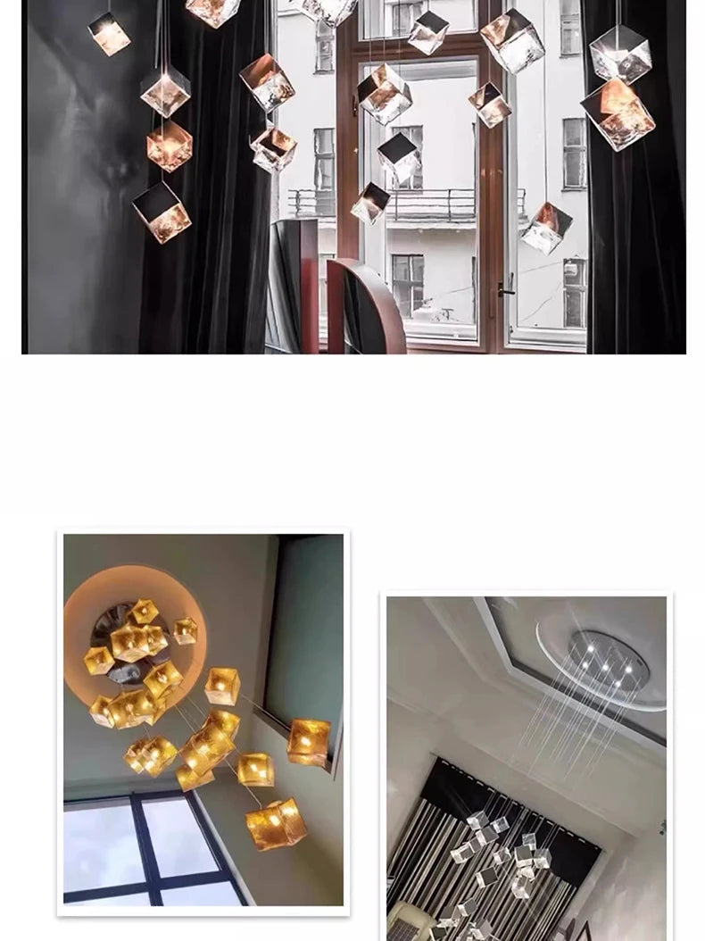 Plafonnier LED Suspendu Design Moderne pour Éclairer Votre Salon ou Escaliers-LUMICONCEPT