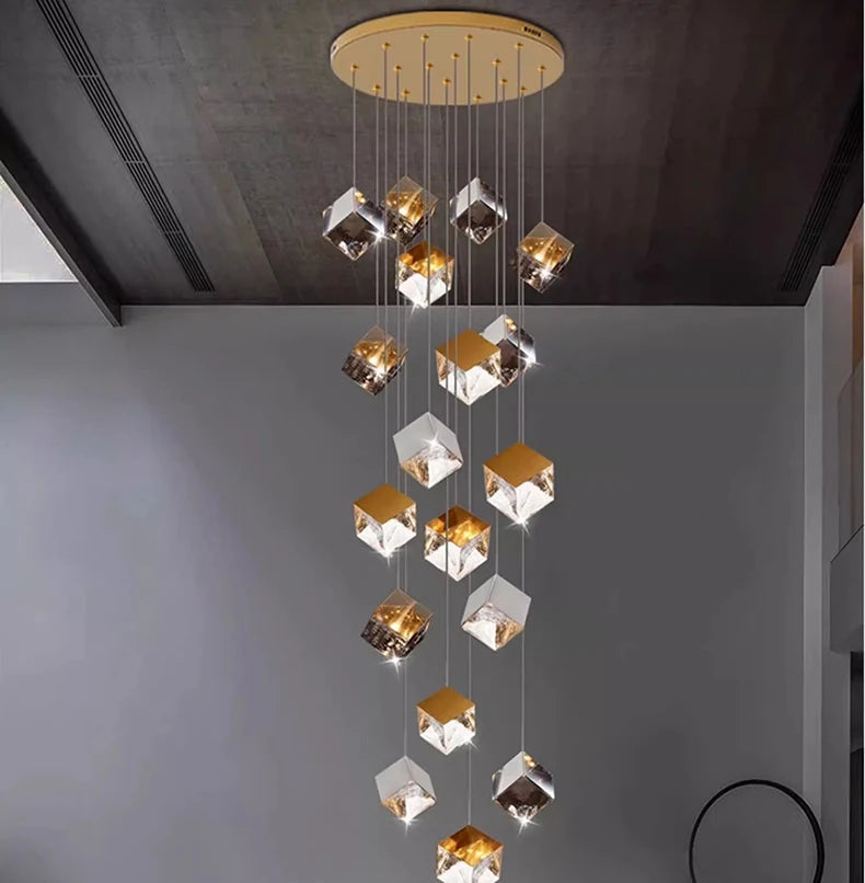 Plafonnier LED Suspendu Design Moderne pour Éclairer Votre Salon ou Escaliers-LUMICONCEPT