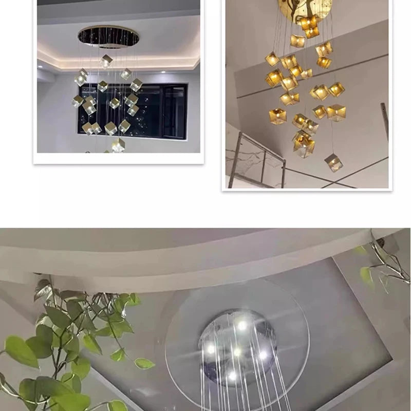 Plafonnier LED Suspendu Design Moderne pour Éclairer Votre Salon ou Escaliers-LUMICONCEPT