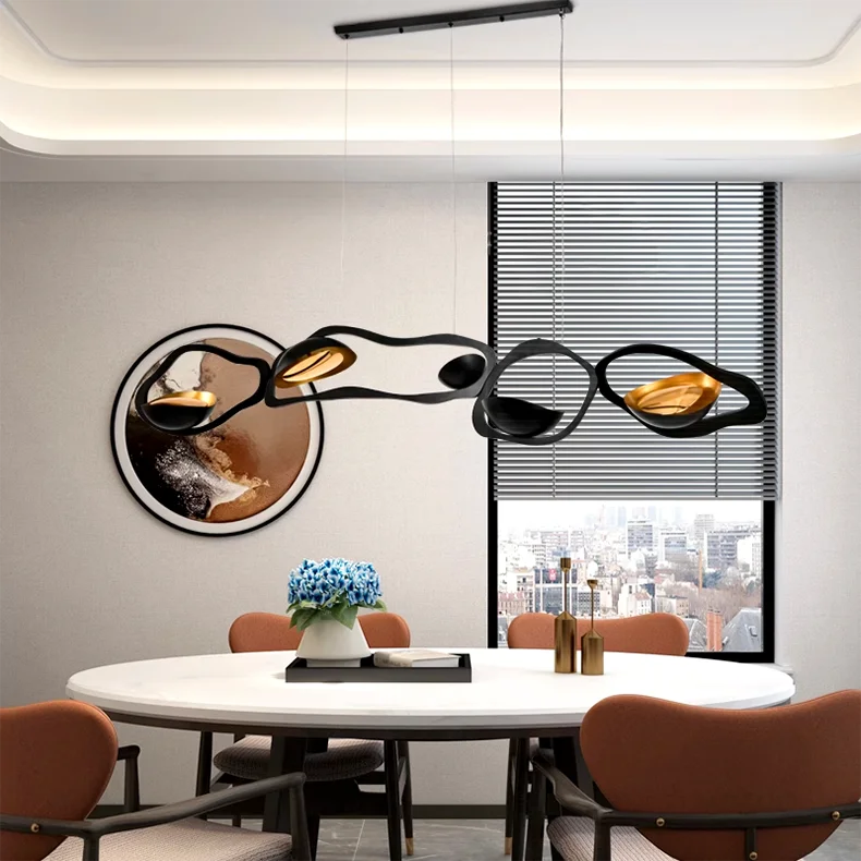 Plafonnier LED Suspendu Moderne avec Éclairage Régler et Dimmable pour Salle à Manger-LUMICONCEPT