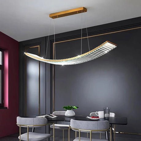 Plafonnier LED Suspendu Moderne en Crystal avec Lumière Modifiable pour Salon et Salle à Manger-LUMICONCEPT