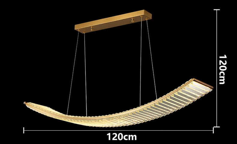 Plafonnier LED Suspendu Moderne en Crystal avec Lumière Modifiable pour Salon et Salle à Manger-LUMICONCEPT