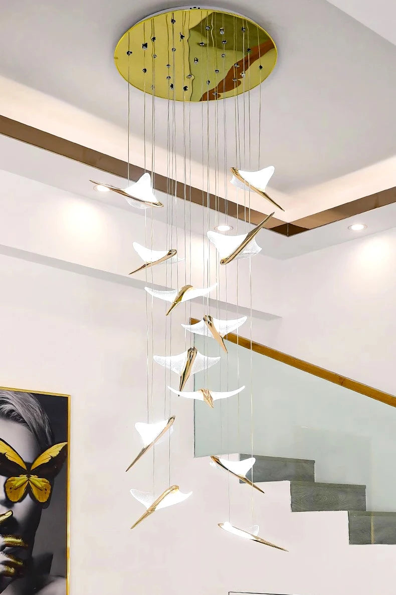 Plafonnier LED Suspendu Moderne pour Salon et Escaliers - Éclairage Décoratif Réglable-LUMICONCEPT