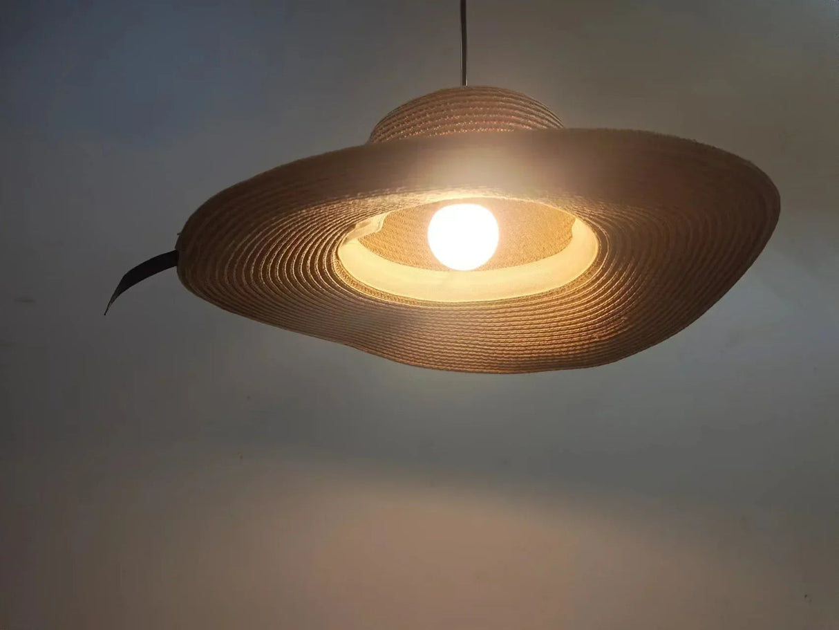 Plafonnier LED Tissé en Rotin au Design Rétro Nordique pour Intérieur-LUMICONCEPT