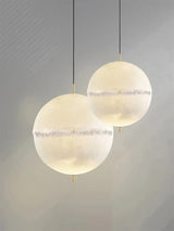 Plafonnier LED suspendu en forme de lune, design italien moderne, éclairage haut de gamme pour salon et chambre-LUMICONCEPT