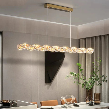 Plafonnier Suspendu Luxe en Cristal, Éclairage Moderne pour Salon et Salle à Manger-LUMICONCEPT