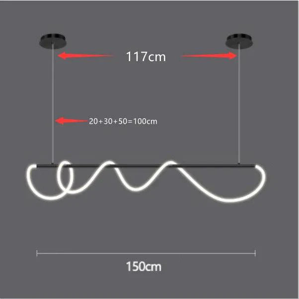 Plafonnier à LED Modern avec Éclairage Ondulé et Finition Chromée-LUMICONCEPT