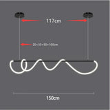 Plafonnier à LED Modern avec Éclairage Ondulé et Finition Chromée-LUMICONCEPT