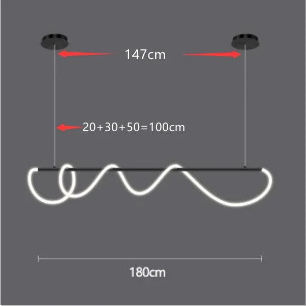 Plafonnier à LED Modern avec Éclairage Ondulé et Finition Chromée-LUMICONCEPT