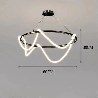 Plafonnier à LED Modern avec Éclairage Ondulé et Finition Chromée-LUMICONCEPT