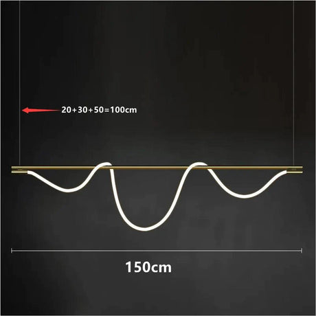 Plafonnier à LED Modern avec Éclairage Ondulé et Finition Chromée-LUMICONCEPT