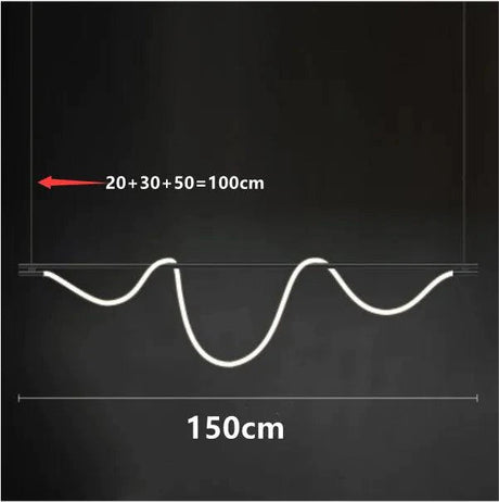 Plafonnier à LED Modern avec Éclairage Ondulé et Finition Chromée-LUMICONCEPT