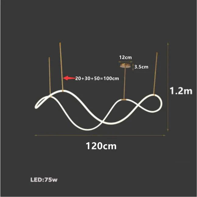 Plafonnier à LED Modern avec Éclairage Ondulé et Finition Chromée-LUMICONCEPT