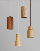 Lampada a sospensione a LED in legno dal design moderno per interni chic