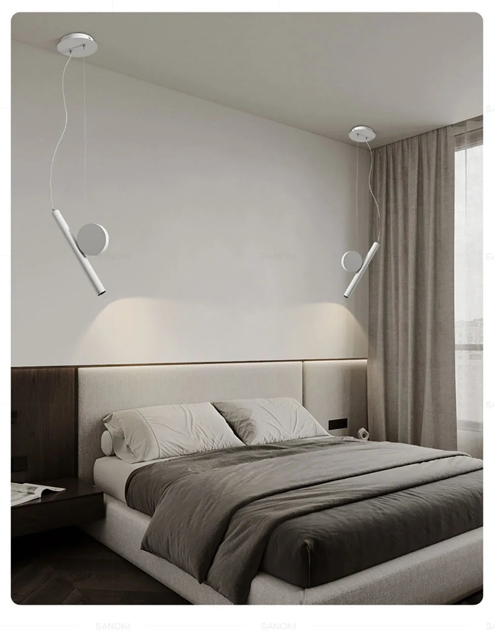 Lampe LED Suspendue Modernes avec Câble Réglable pour Salon et Bureau