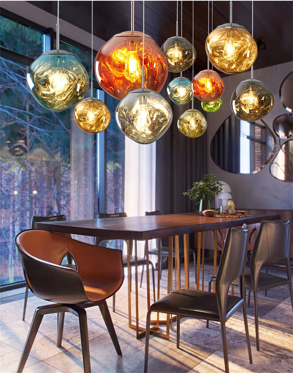 Lâmpada de lava LED suspensa YANKEE - Iluminação decorativa multicolorida para ambientes internos