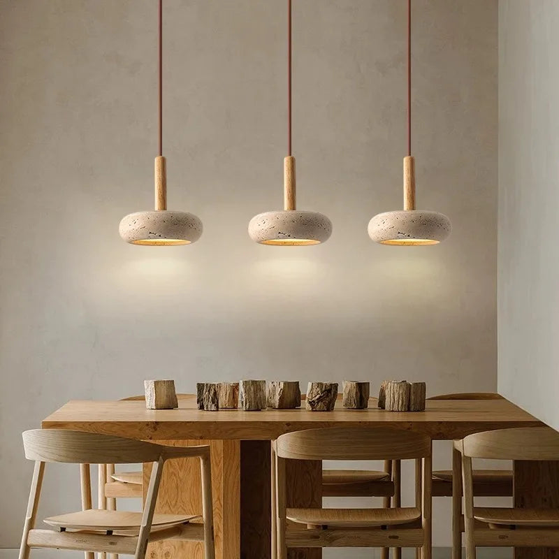 Lampe LED Suspendue en Pierre - Design Moderne d'Nik pour une Ambiance Élegante