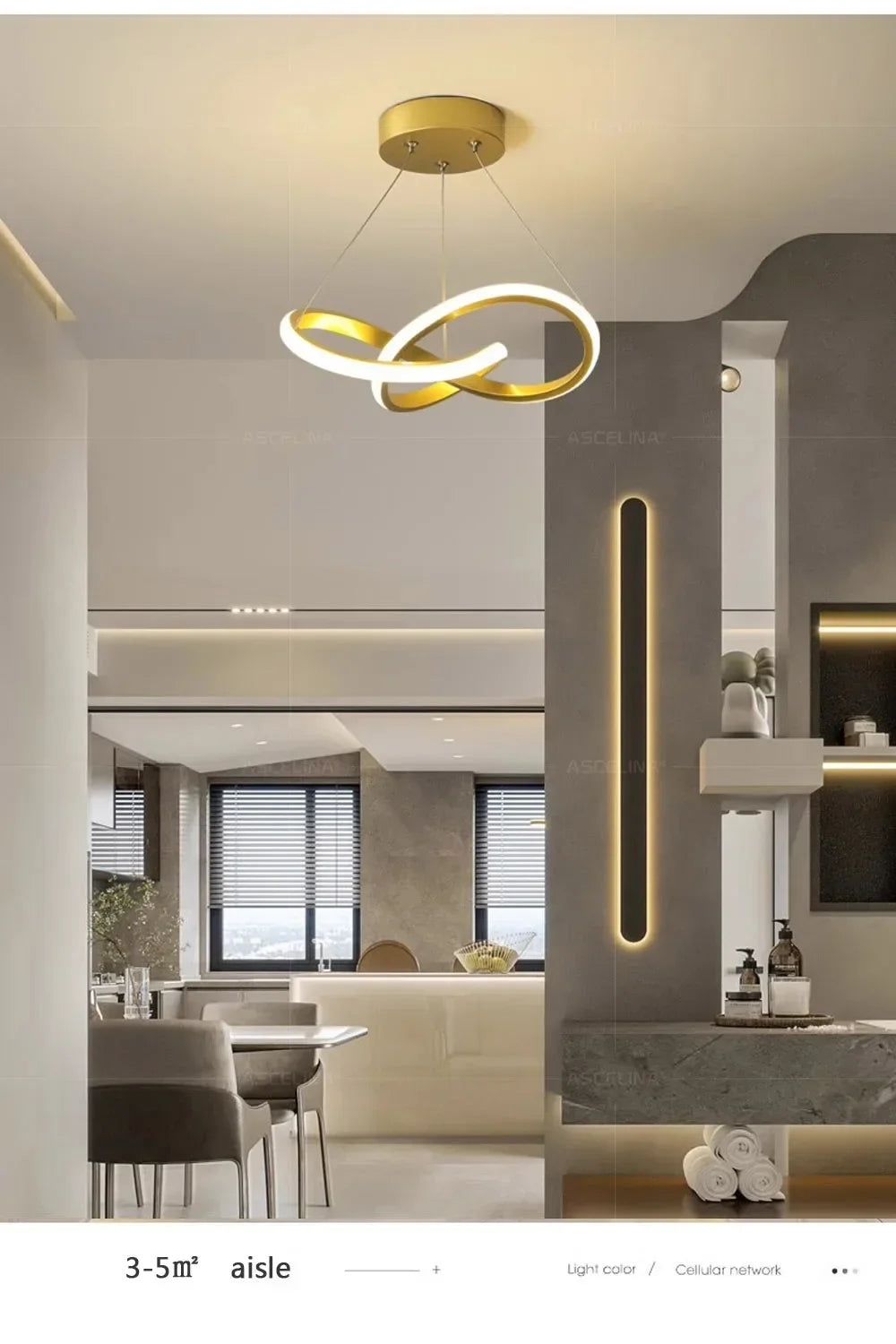 Plafonnier LED Design Nordique Créatif par DARHYNA - Éclairage Élégant pour Maison