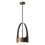 Lampe LED Suspendue en Bois de Noyer au Design Nordique Moderne