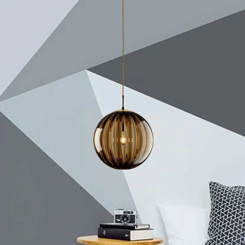 Lampe LED Suspendue en Boule de Verre - Design Nordique Moderne par Lava Corki