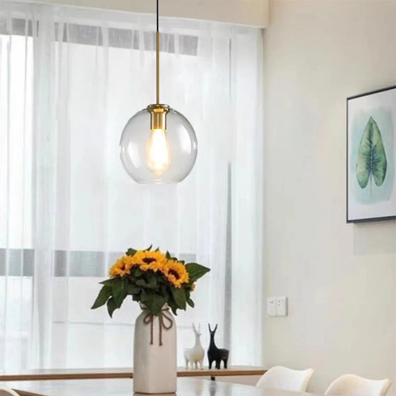 Lampe LED Suspendue en Verre - Design Nordique Élégant pour Intérieurs Chic