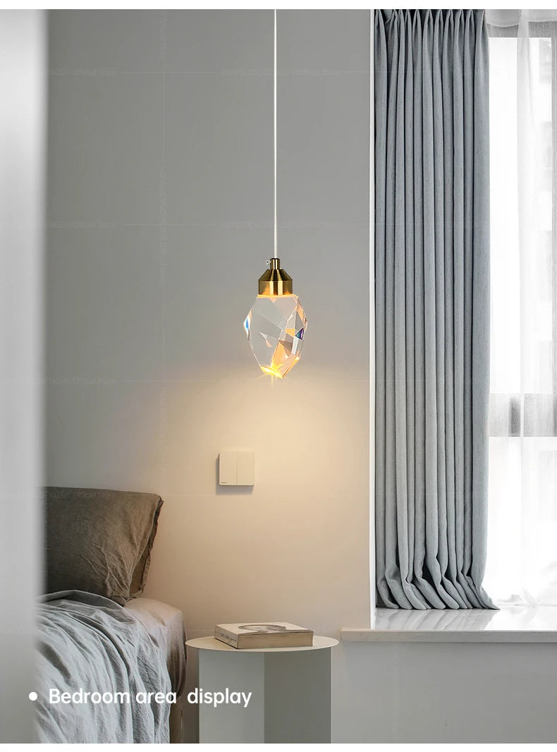 Plafonnier LED Suspendu en Cristal HD de Luxe - Élégance et Modernité pour Intérieur