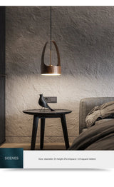 Lampe LED Suspendue en Bois de Noyer au Design Nordique Moderne