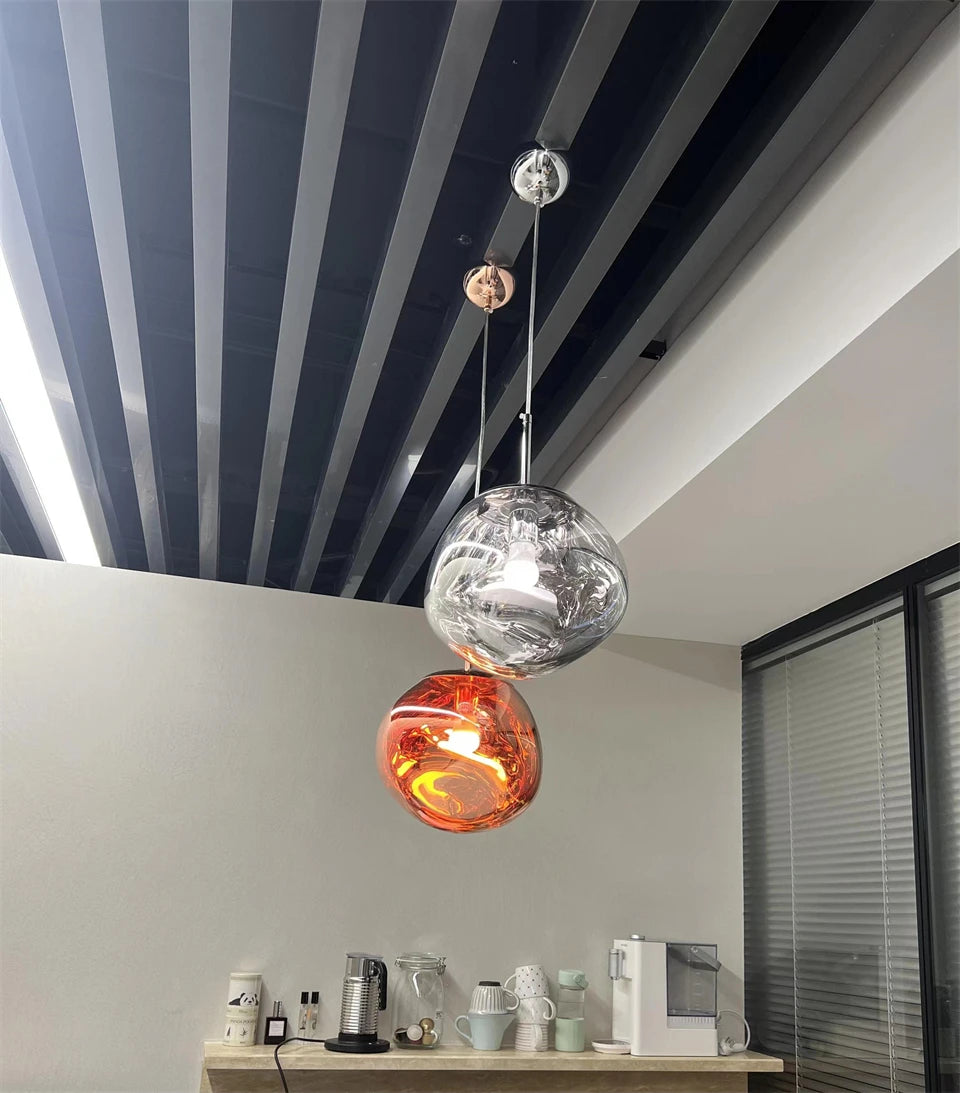 Lâmpada de lava LED suspensa YANKEE - Iluminação decorativa multicolorida para ambientes internos