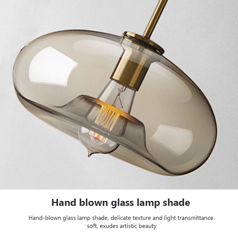 Lampe LED Suspendue Industrielle en Verre Design Moderne - ASCELINA