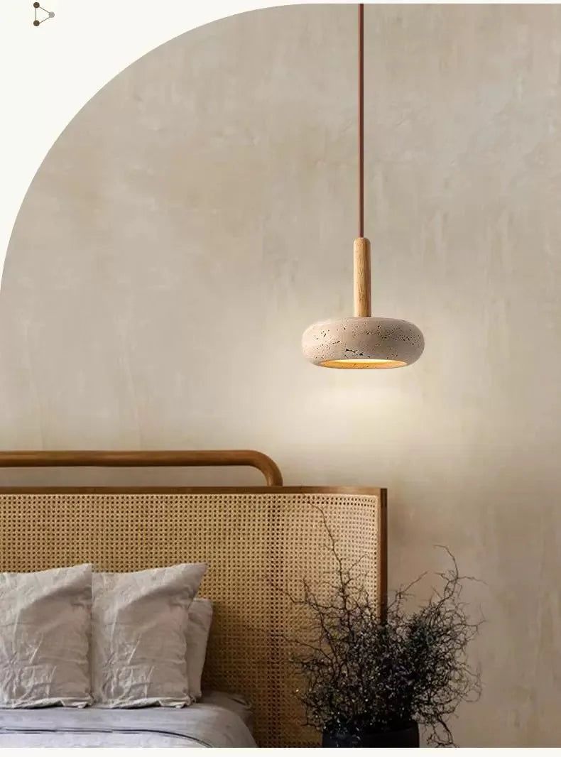 Lampe LED Suspendue en Pierre - Design Moderne d'Nik pour une Ambiance Élegante