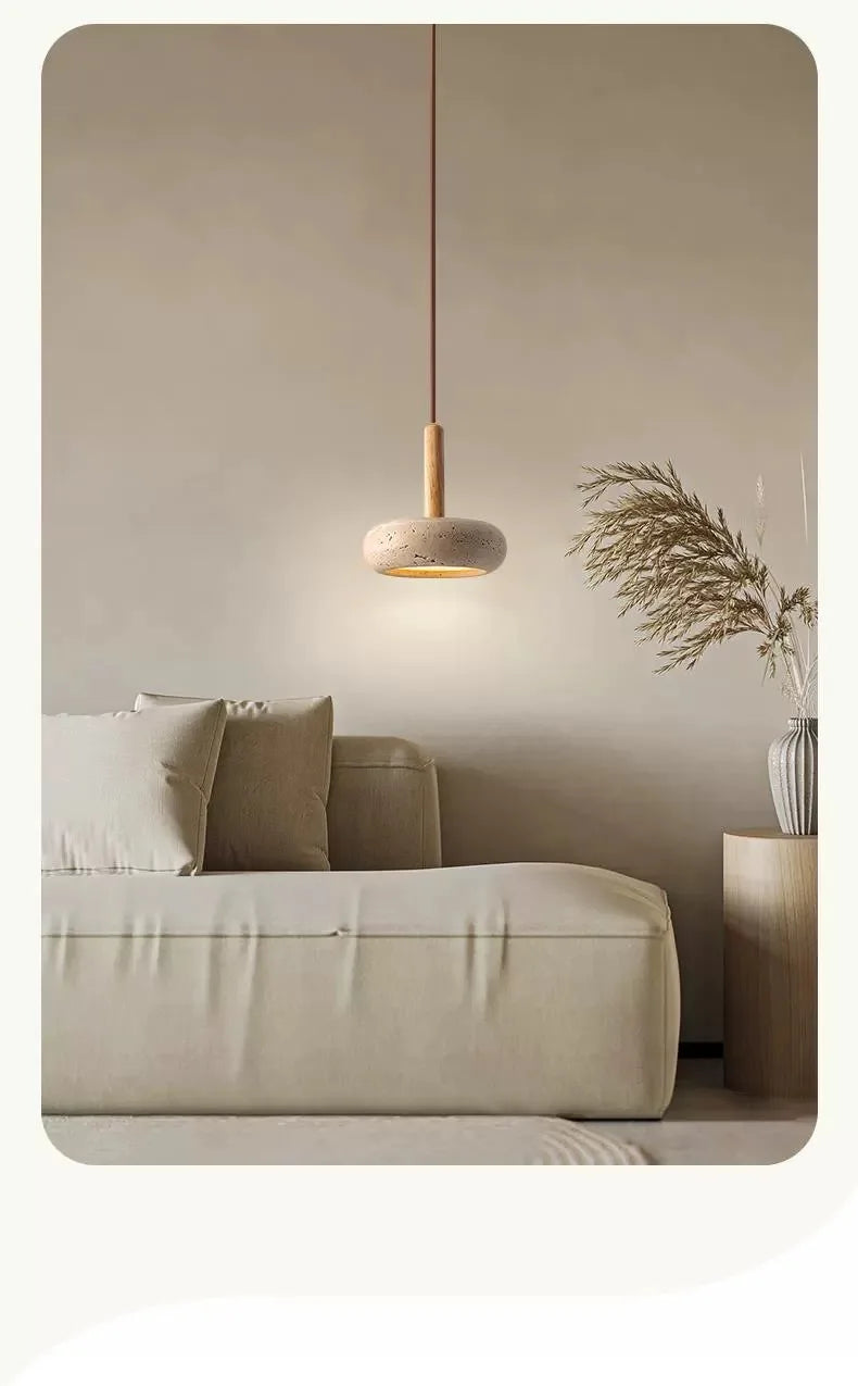 Lampe LED Suspendue en Pierre - Design Moderne d'Nik pour une Ambiance Élegante