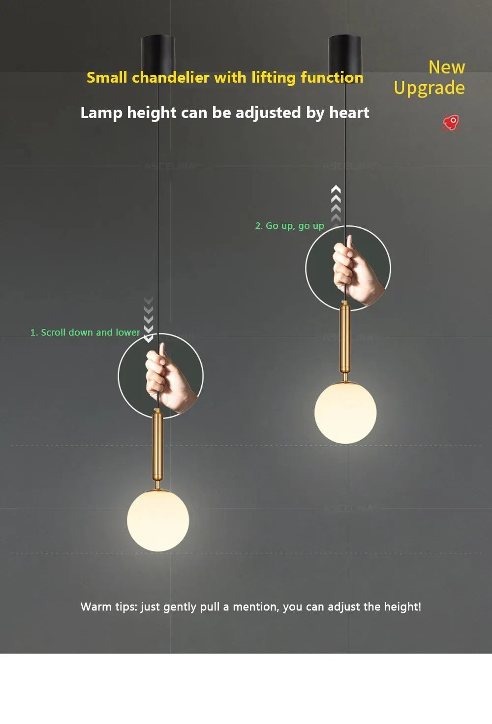 Lampe LED Suspendue Boule Dorée - Lumière Moderne et Élégante