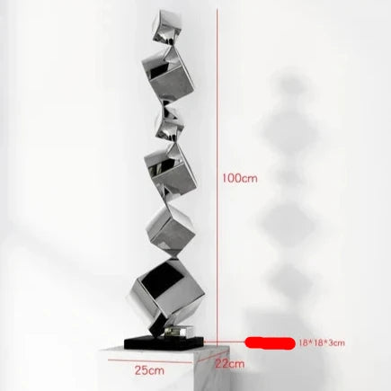 Sculpture de sol moderne en acier inoxydable - Accessoire de décoration artistique pour chambre nordique-LUMICONCEPT