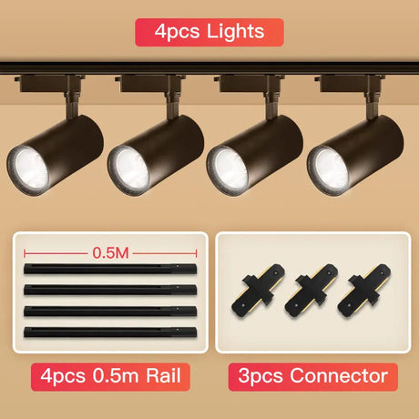 Spot Plafond : Projecteur Industriel sur Rail à LED Brossé-LUMICONCEPT