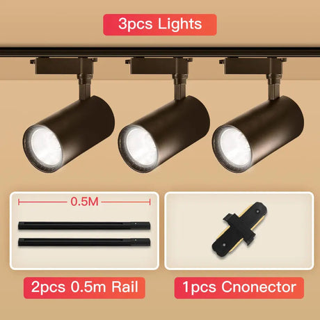 Spot Plafond : Projecteur Industriel sur Rail à LED Brossé-LUMICONCEPT