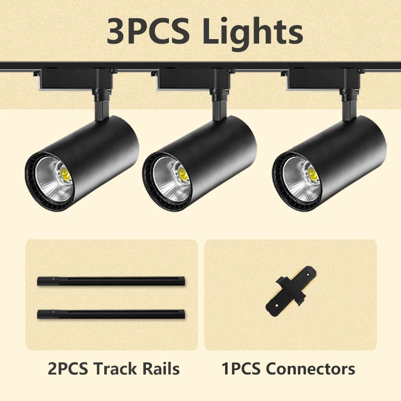 Spot Plafond : Projecteur sur Rail à LED Chrome Poli-LUMICONCEPT