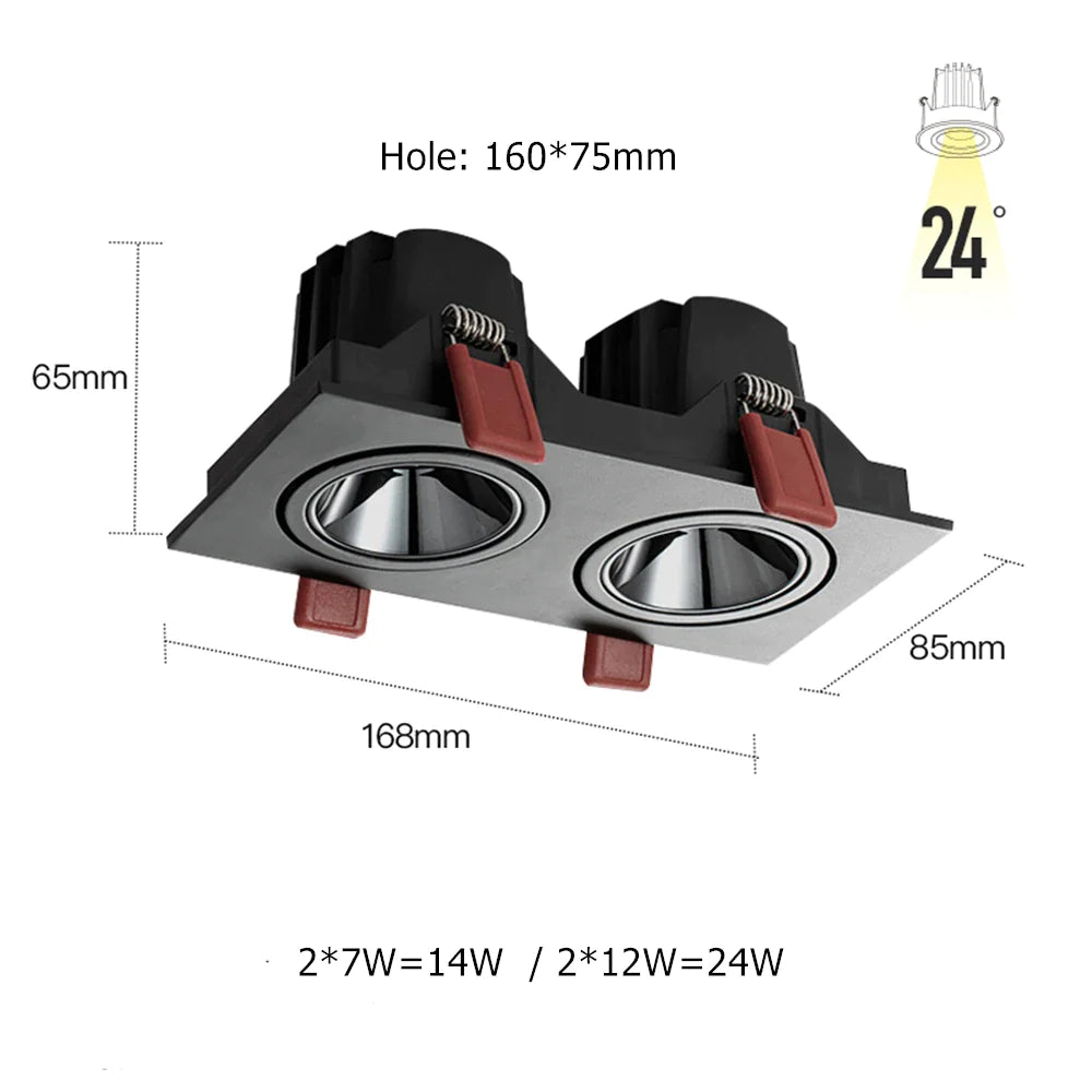 Spot Plafond : Spot Encastré LED Simple / Double à Gradation-LUMICONCEPT