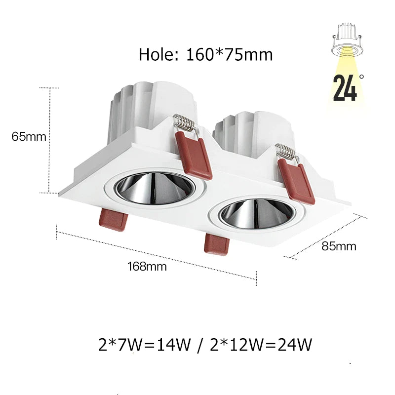 Spot Plafond : Spot Encastré LED Simple / Double à Gradation-LUMICONCEPT