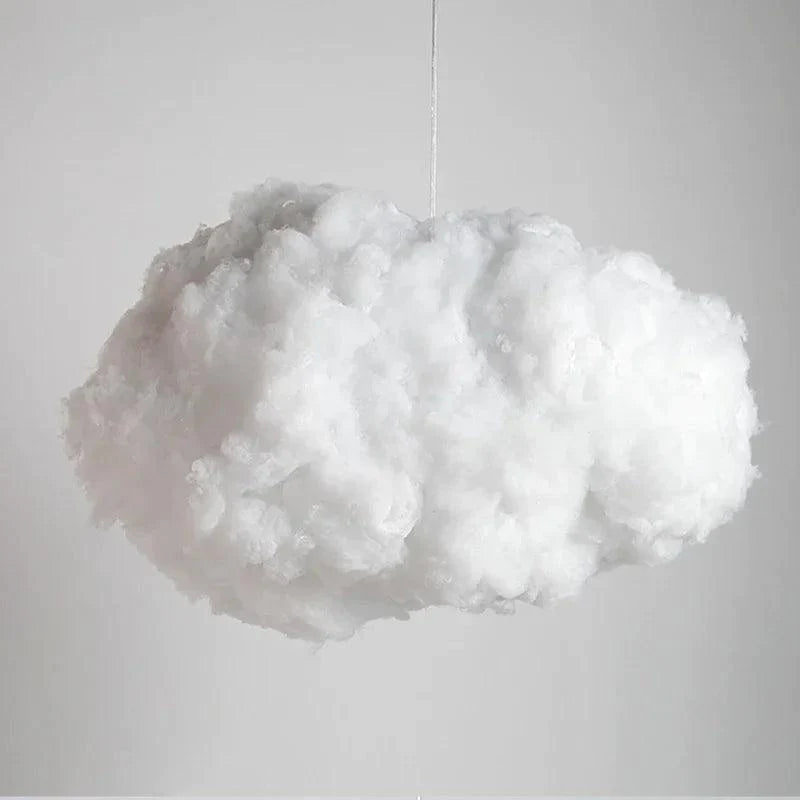 Suspension Artistique en Fer et Coton Blanc - Éclairage Contemporain pour Votre Espace-LUMICONCEPT