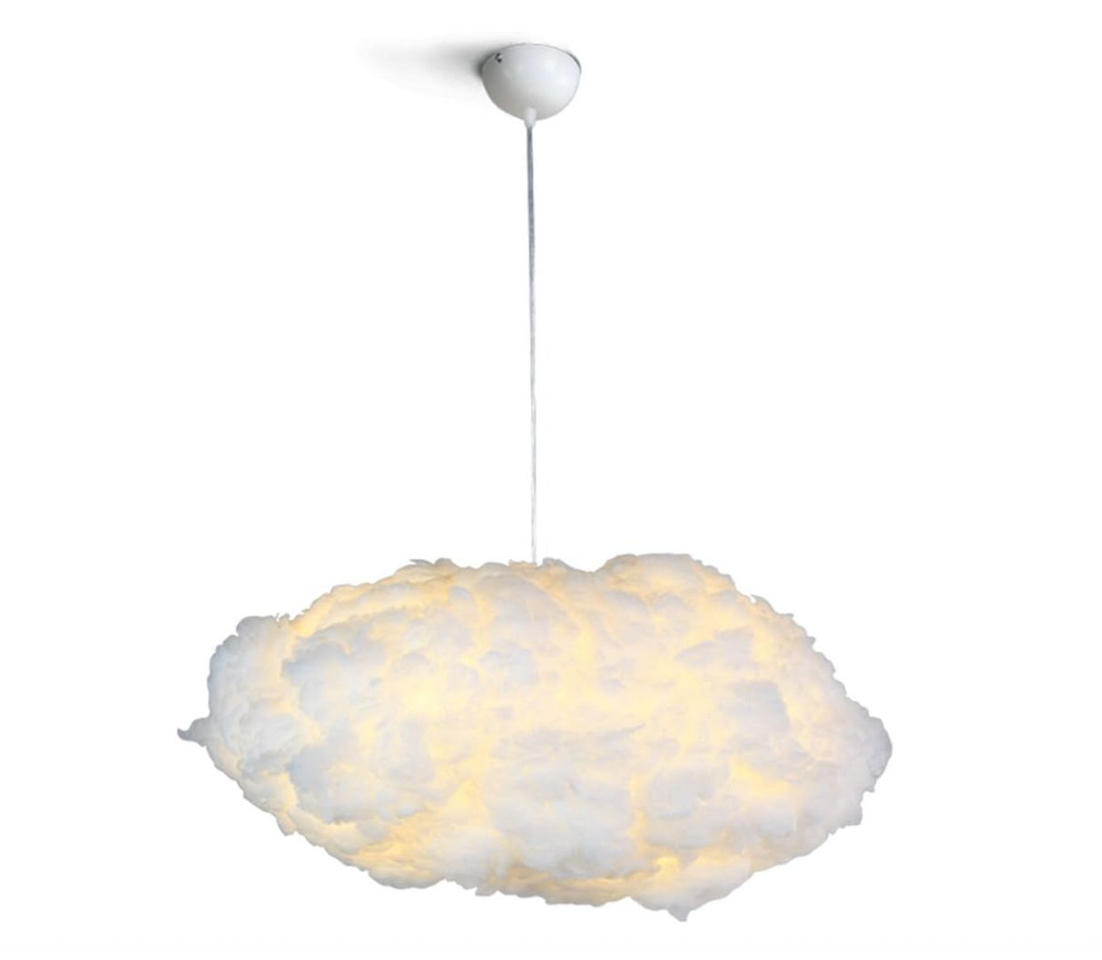 Suspension Artistique en Fer et Coton Blanc - Éclairage Contemporain pour Votre Espace-LUMICONCEPT