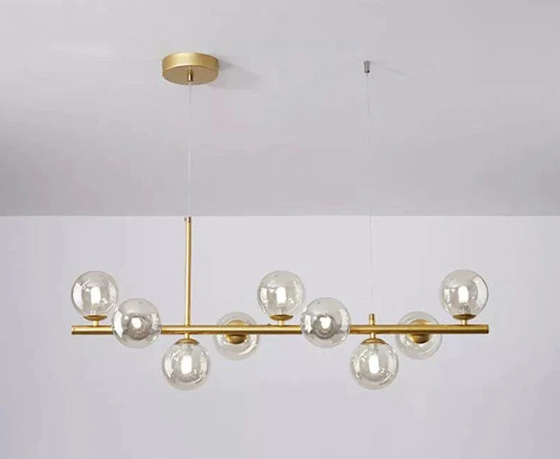 Suspension Contemporaine Éclatante en Fer et Verre - Élégance Luxe avec 7 à 11 Têtes-LUMICONCEPT