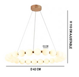 Suspension Design Élégante avec Sphères Opalines et Éclairage Modulaire-LUMICONCEPT