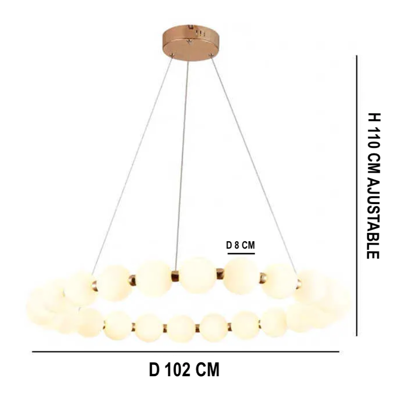 Suspension Design Élégante avec Sphères Opalines et Éclairage Modulaire-LUMICONCEPT