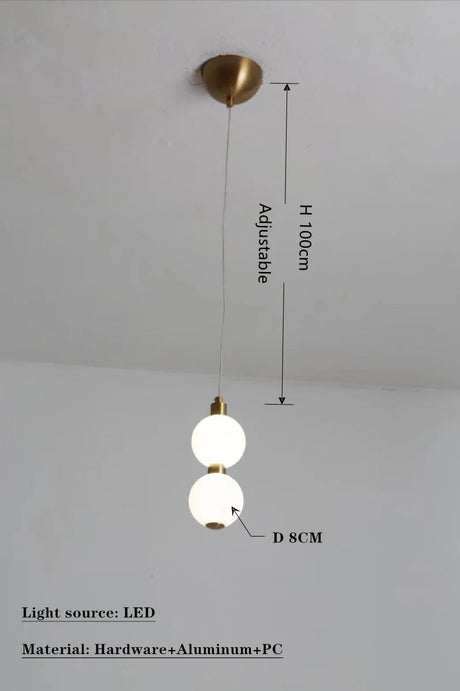 Suspension Design Élégante avec Sphères Opalines et Éclairage Modulaire-LUMICONCEPT