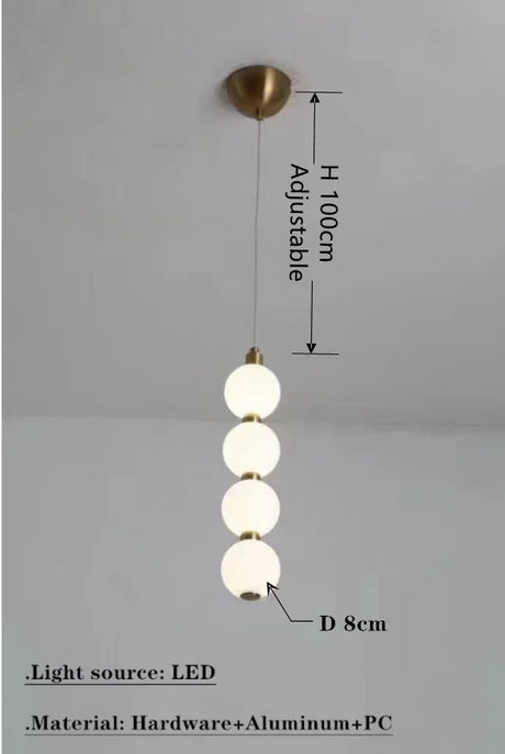 Suspension Design Élégante avec Sphères Opalines et Éclairage Modulaire-LUMICONCEPT