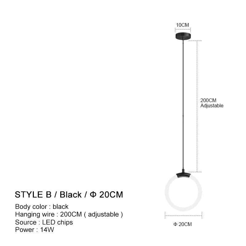 Suspension Élégante Contemporaine en Métal Noir avec Lumière LED Intégrée-LUMICONCEPT