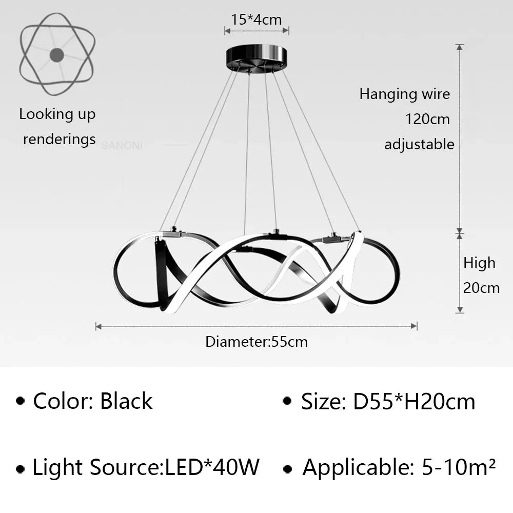 Suspension Élégante en Aluminium avec Options de Tailles et Couleurs Personnalisables-LUMICONCEPT