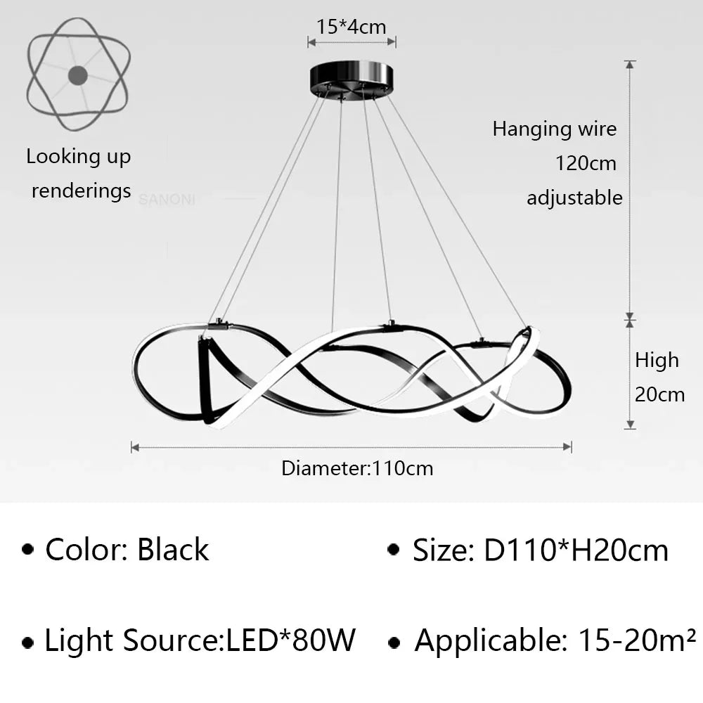 Suspension Élégante en Aluminium avec Options de Tailles et Couleurs Personnalisables-LUMICONCEPT