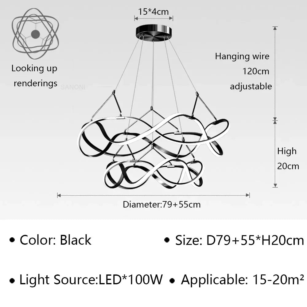 Suspension Élégante en Aluminium avec Options de Tailles et Couleurs Personnalisables-LUMICONCEPT